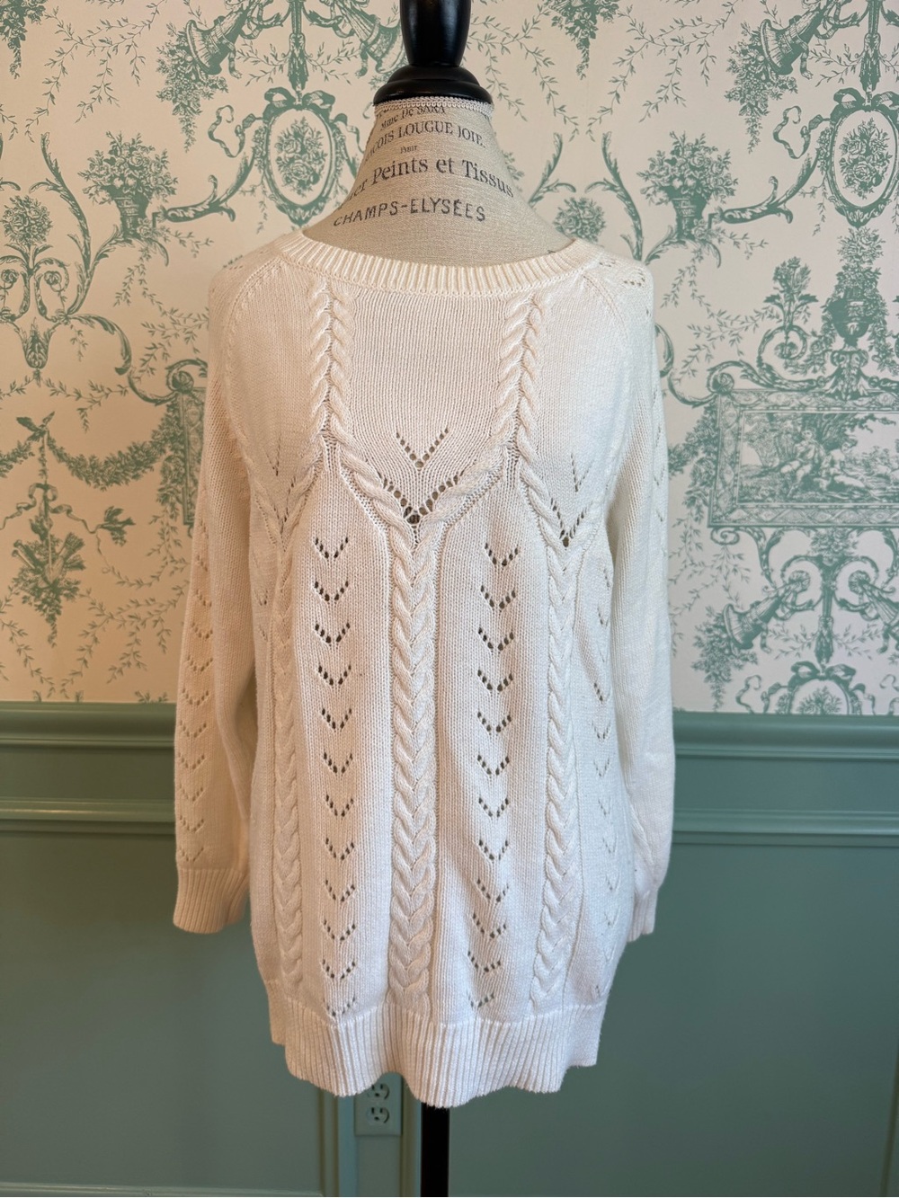 Bebe Open-Back Cable Knit Sweater - Picture 2 of 5